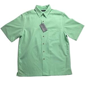 Roundtree & Yorke Mens Large Mint Green Short Sleeve Button Up Shirt